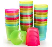 Dicunoy 32 Pack Reusable Plastic Cups for Kids, 8oz/240ml Unbreakable Small Drinking Cup, Colored Open Water Tumbler for Kids' Party, Juice, Kitchen, Hard Plastic Camping Cups