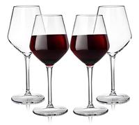Dicunoy 4 Pack Plastic Wine Glasses Resuable, 15oz Unbreakable Stemmed Wine Glasses, Clear Hard Plastic Outdoor Premium Wine Glass for Camping, Tritan Goblets Glassware for Party, Picnic, BPA-Free