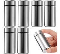 Dicunoy 6 Pack Small Storage Jars with Lids, 40ml Portable Smell Proof Container, Aluminum Tea Coffee Storage Containers, Waterproof Mini Metal Tins, Pocket Bottles for Spices