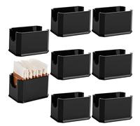 Dicunoy Set of 8 Sugar Sachet Holder, Plastic Black Sugar Packet Holder for Restaurant, Small Sachet Caddy for Sauce, Sugar Bag, Tea Bag, Sweetener Packets Storage Container Box Table, Coffee Bar
