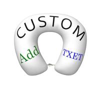 DICUSPEROZTOM Custom Memory Foam Travel Pillow, Design Your Picture Name U Shaped Pillow Personalized Comfortable Neck Pillow Pillow Cushion for Traveling Car Office Home