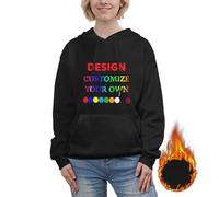 DICUSPEROZTOM Custom Woman Thickened Fleece Hoodie Personalized Design Pullover Hooded Sweatshirt Customized DIY Fashion Hoodie (UK, Alpha, One Size, Regular, Regular, X-Large, Black)