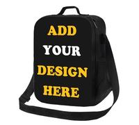 DICUSPEROZTOM Customizable Upgrade Lunch Tote Box Personalized Name Picture Insulated Cooler Lunch Bag Custom Reusable Picnic Bag Tote with Adjustable Shoulder Strap and 3-Deck Protection