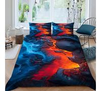 DICVXOR Blue Lava Bedding Set 3D Design Gothic Themes Duvet Cover Set Microfiber Quilt Cover Suitable for Family,couple,children Pillowcase King(220x240cm)