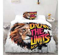 DICVXOR LION；BREAK Bedding Set Theme Bedspread Animal Theme Duvet Cover Set Microfiber Comforter Cover for Boys&Girls with Pillowcase Single（135x200cm）