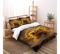 DICVXOR Lion Dance Buddha Bedding Set Theme Bedspread Animal Theme Duvet Cover Set Chic Breathable Comforter Cover Universal for All Seasons with Pillow Super King（260x220cm）