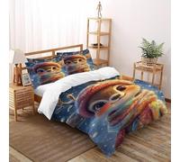 DICVXOR Sika Deer Bedding Set 3D Design Animal Theme Wildlife Duvet Cover Set Microfiber Quilt Cover Universal for All Seasons with Pillowcase Super King（260x220cm）
