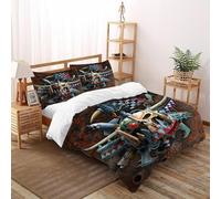 DICVXOR Skull Weapons Bedding Set Theme Bedspread Gothic Themes Duvet Cover Set Microfiber Quilt Cover Universal for All Seasons Pillowcase Double（200x200cm）