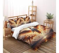 DICVXST 3D Printed Apocalypse Quilt Cover Single for Kids 3 Pcs Microfiber with Pillowcases With Zipper Closure King（220x240cm）