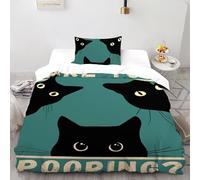 DICVXST 3D Printed Bathroom Watchers Duvet Cover with for Kids 2 Piece Microfiber with Pillowcases With Zipper Closure Single(135x200cm)