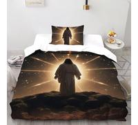 DICVXST 3D Printed Facing The Light Bedding Set with Girls Boys 2 Pcs Easy Care with Pillowcases With Zipper Closure Single（135x200cm）