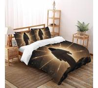 DICVXST 3D Printed Facing The Light Bedding Set with Girls Boys 3 Piece Easy Care And Pillowcases With Zipper Closure Double（200x200cm）