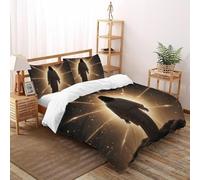 DICVXST 3D Printed Facing The Light Duvet Cover Set Girls Boys 3 Pcs Microfiber with Pillowcases With Zipper Closure King（220x240cm）