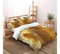 DICVXST 3D Printed Golden Glory Bedding Set with for Kids 3 Piece Microfiber And Pillowcases With Zipper Closure King（220x240cm）