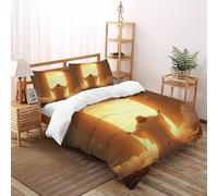 DICVXST 3D Printed Jesus at Heaven's Gate Bedding Set with Girls Boys 3 Pcs Easy Care with Pillowcases With Zipper Closure King(220x240cm)