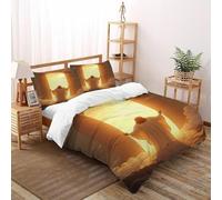 DICVXST 3D Printed Jesus at Heaven's Gate Quilt Cover Single Girls Boys 3 Piece Microfiber And Pillowcases With Zipper Closure Super King(260x220cm)
