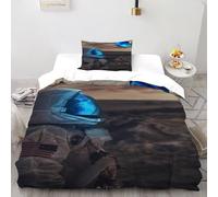 DICVXST 3D Printed Martian Butterfly Quilt Cover Single for Kids 2 Pcs Microfiber And Pillowcases With Zipper Closure Single（135x200cm）