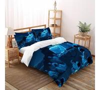 DICVXST 3D Printed Night Sermon Bedding Set with for Kids 3 Piece Easy Care with Pillowcases With Zipper Closure Double(200x200cm)