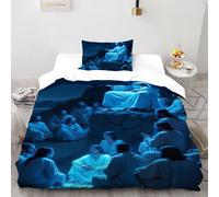 DICVXST 3D Printed Night Sermon Duvet Cover with for Kids 2 Piece Microfiber And Pillowcases With Zipper Closure Single(135x200cm)