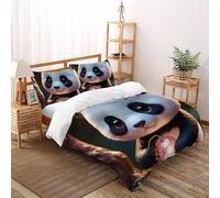 DICVXST 3D Printed Panda's Lantern Duvet Cover Sets Girls Boys 3 Piece Easy Care with Pillowcases With Zipper Closure King（220x240cm）