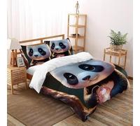 DICVXST 3D Printed Panda's Lantern Quilt Bedding Girls Boys 3 Piece Microfiber with Pillowcases With Zipper Closure Super King（260x220cm）
