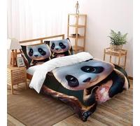 DICVXST 3D Printed Panda's Lantern Quilt Cover Single Girls Boys 3 Piece Microfiber And Pillowcases With Zipper Closure Double（200x200cm）