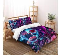 DICVXST 3D Printed Skull Nuns Bedding Set with Girls Boys 3 Pcs Microfiber with Pillowcases With Zipper Closure King(220x240cm)