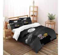 DICVXST 3D Printed Snoopy And Woodstock Moon Quilt Cover Single for Kids 3 Piece Microfiber And Pillowcases With Zipper Closure Super King（260x220cm）