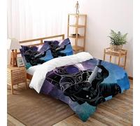 DICVXST 3D Printed Space Rockstar Bedding Set with Girls Boys 3 Piece Easy Care And Pillowcases With Zipper Closure Super King(260x220cm)