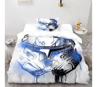 DICVXST 3D Printed Splatter Trooper Duvet Cover Set Girls Boys 2 Piece Easy Care And Pillowcases With Zipper Closure Single(135x200cm)