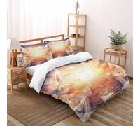 DICVXST 3D Printed Stairway to Heaven Bedding Set with for Kids 3 Piece Microfiber And Pillowcases With Zipper Closure Double（200x200cm）