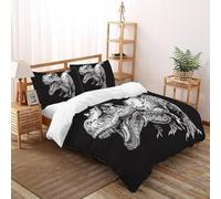 DICVXST 3D Printed T-Rex Roar Quilt Cover Single for Kids 3 Pcs Microfiber with Pillowcases With Zipper Closure King(220x240cm)