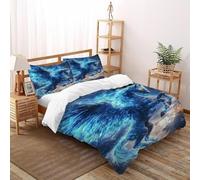 DICVXST 3D Printed Unicorn Lightning Duvet Cover Sets Girls Boys 3 Pcs Microfiber with Pillowcases With Zipper Closure King（220x240cm）