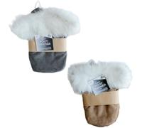 DID 2 Litre Hot Water Bottle Plush Foot Warmer, Thick Suede Soft Cover, Natural Rubber Heat Cushion for Feet, Home Office Sofa Winter Comfort, Brown/Grey (Random Colour Sent Based on Availability)