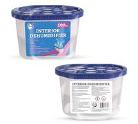 DID 500ml Interior Dehumidifier for Home Moisture Absorber, Damp Trap with Crystals for Condensation Control, Mould & Mildew Prevention, Small Space Dehumidifier for Cupboards, Office, Basement