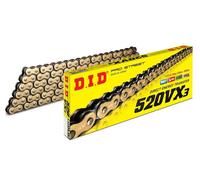 Did 520 VX3 Standard Motorcycle Chain X-Ring Clip Lock Gold/Black 116 Links