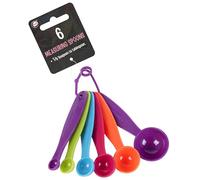 DID 6 Pack Measuring Spoon Set, Plastic Colourful Measuring Scoops for Baking & Cooking, 6 Sizes from 1/8 Teaspoon to Tablespoon, Kitchen Measuring Spoon Set for Dry and Liquid Ingredients