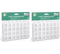 DID 7 Day Clear Pill Box, Weekly Medicine Organiser, 28 Compartments - 4 Times a Day, Removable Section, Morning Noon Evening Bedtime with Braille Labels, Travel Storage Case for Travel & Supplements