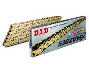 DID Drive chains ZVM-X gold and silver 530 ZVM-X G&G 112 LINKS