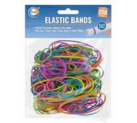 DID Elastic Bands Assorted Colours - Strong Durable Rubber Bands for Office, School & Home Use, Multi Size Stretch Bands for Organising Files, Stationery & Packaging Bulk Value Pack (Pack of 250)