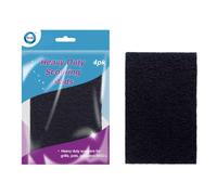 DID Heavy Duty Scouring Pads Kitchen Cleaning Scourers for Pots Pans, Grills BBQs Ovens Cookware Burnt Food Removal Abrasive Scrubbing Pads Black, Durable Household Cleaning Use Pack (Pack of 4)