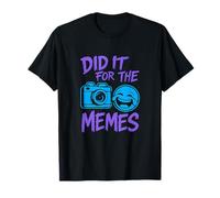 Did It For The Memes Purple Blue Graffiti Print T-Shirt