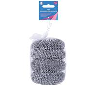 DID Jumbo Galvanized Steel Scourers, Kitchen Cleaning Steel Scrubbers Ideal for Cleaning & Removing Burnt food, Grease & Tough Stains, Heavy-Duty Multipurpose Cleaning Pad for Cookware - Pack of 4