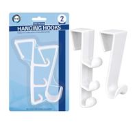 DID Over the Door Hanging Hooks, Metal Door Hangers, Storage Hooks for Bedroom, Bathroom, Kitchen, Wardrobe, Towels, Coats, Bags, Clothes, Space Saving Home Organiser Storage (Pack of 2)