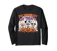 Did Somebody Say Treat Funny Halloween Ghost Dogs Long Sleeve T-Shirt