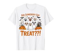 Did Somebody Say Treat Ghost Dogs Halloween Costume Women T-Shirt