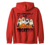 Did Somebody Say Treat Ghost Dogs Lovers Funny Halloween Zip Hoodie