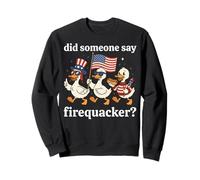 Did Someone Say Firecracker Patriotic Ducks Retro Style Sweatshirt
