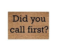 Did You Call First Doormat Welcome Home Custom Personalised Housewarming Wedding Present Non Slip Coir Mat (Khaki, One Size)