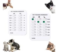 Did You Feed The Cat Tracker, Did You Feed The Dog Tracker, Magnetic Pet Feeding Reminder for Dogs Cats, with Weekdays AM/PM Indicators, to Track and Prevent Over or Under Feeding of Pets (Set)